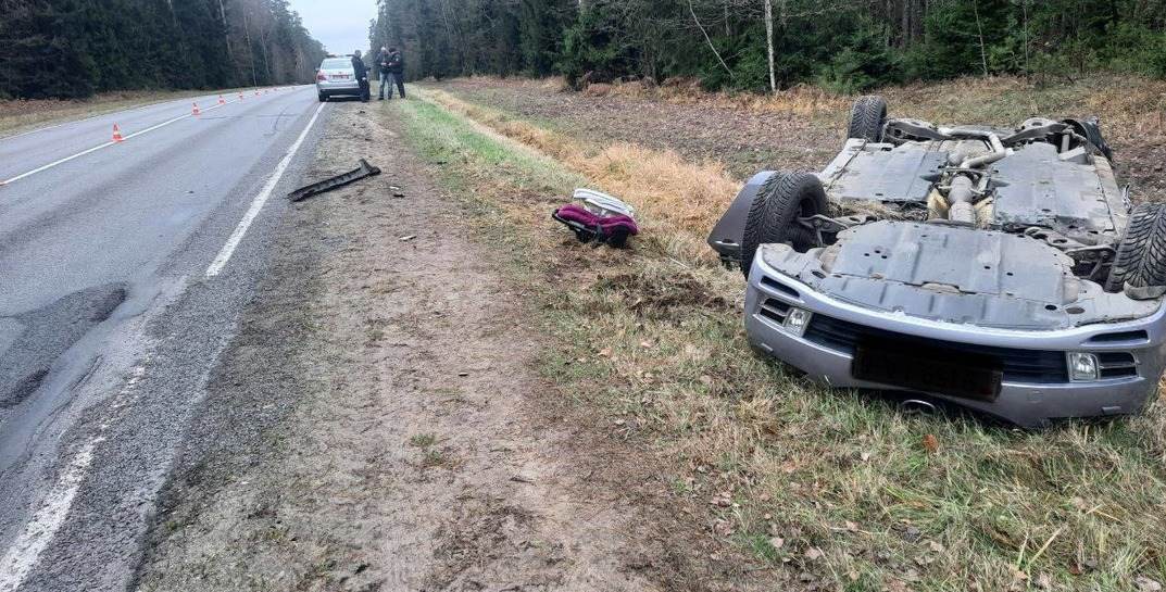 В Быховском районе водитель легковушки, в которой находились двое младенцев, совершал обгон в запрещенном месте и попал в ДТП