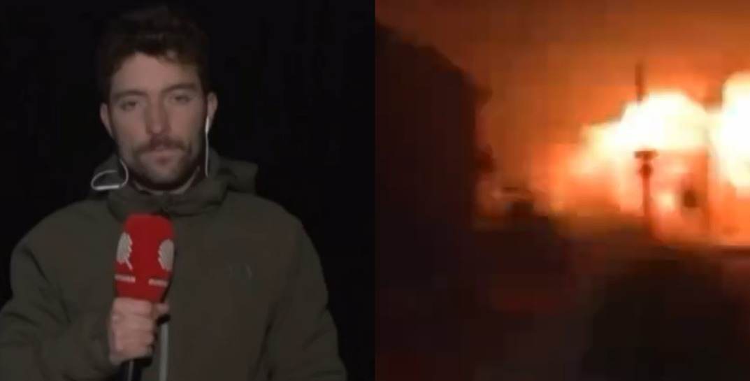 В прямой эфир французского телеканала попал момент ракетного удара по Донецкой области