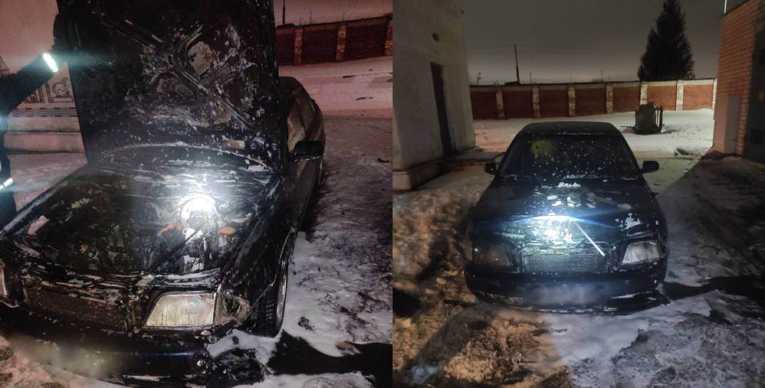 В Могилеве вчера вечером горел автомобиль на Ярославской