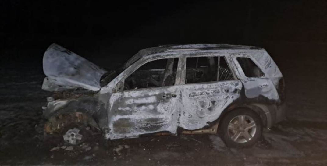 В Могилевском районе прямо на трассе сгорела легковушка