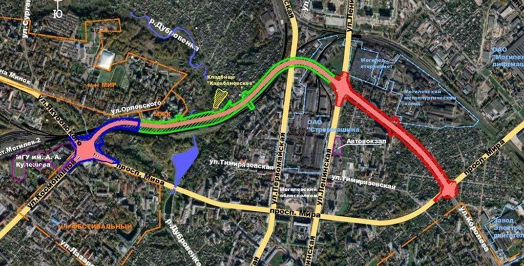 В сети появилась ситуационная схема кольцевой дороги в Могилеве