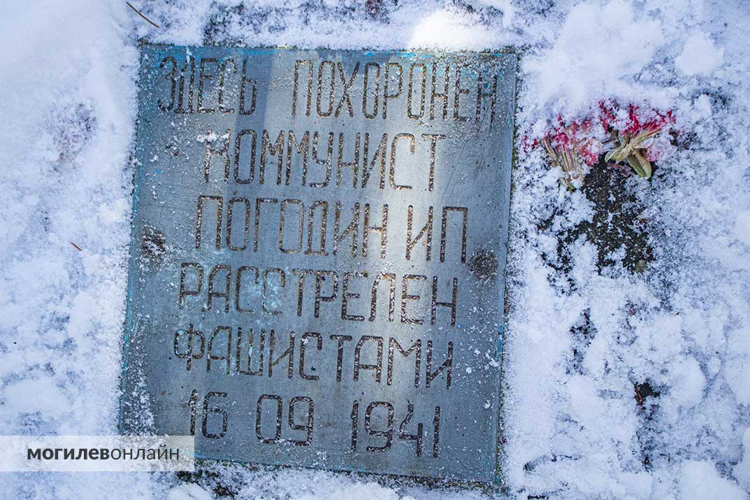 Могила расстрелянного фашистами коммуниста И. Погодина рядом с территорией Могилевской областной психиатрической больницы