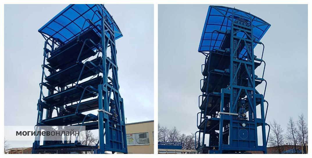 В Могилеве уже устанавливают 6-этажные вертикальные парковки производства «Могилевлифтмаша» — так решается проблема парковочных мест в городе