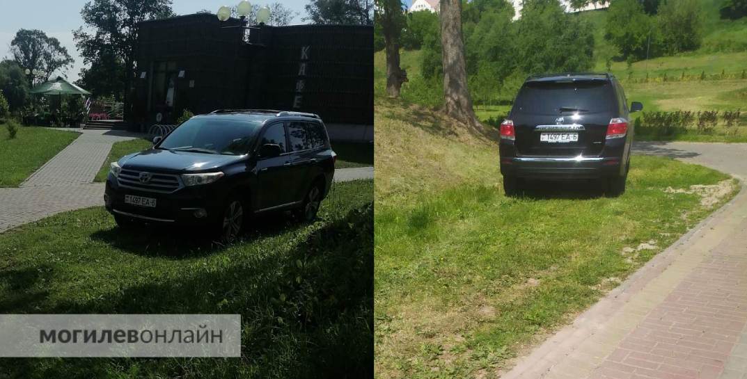 В Могилеве на автомобилиста жалуются… работники «Зеленстроя» — говорят, что владелец паркует машину на газоне, а на замечания не реагирует