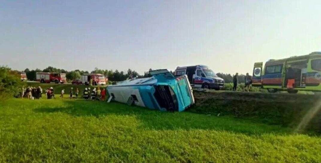 В Польше перевернулся автобус с 49 белорусами, есть пострадавшие
