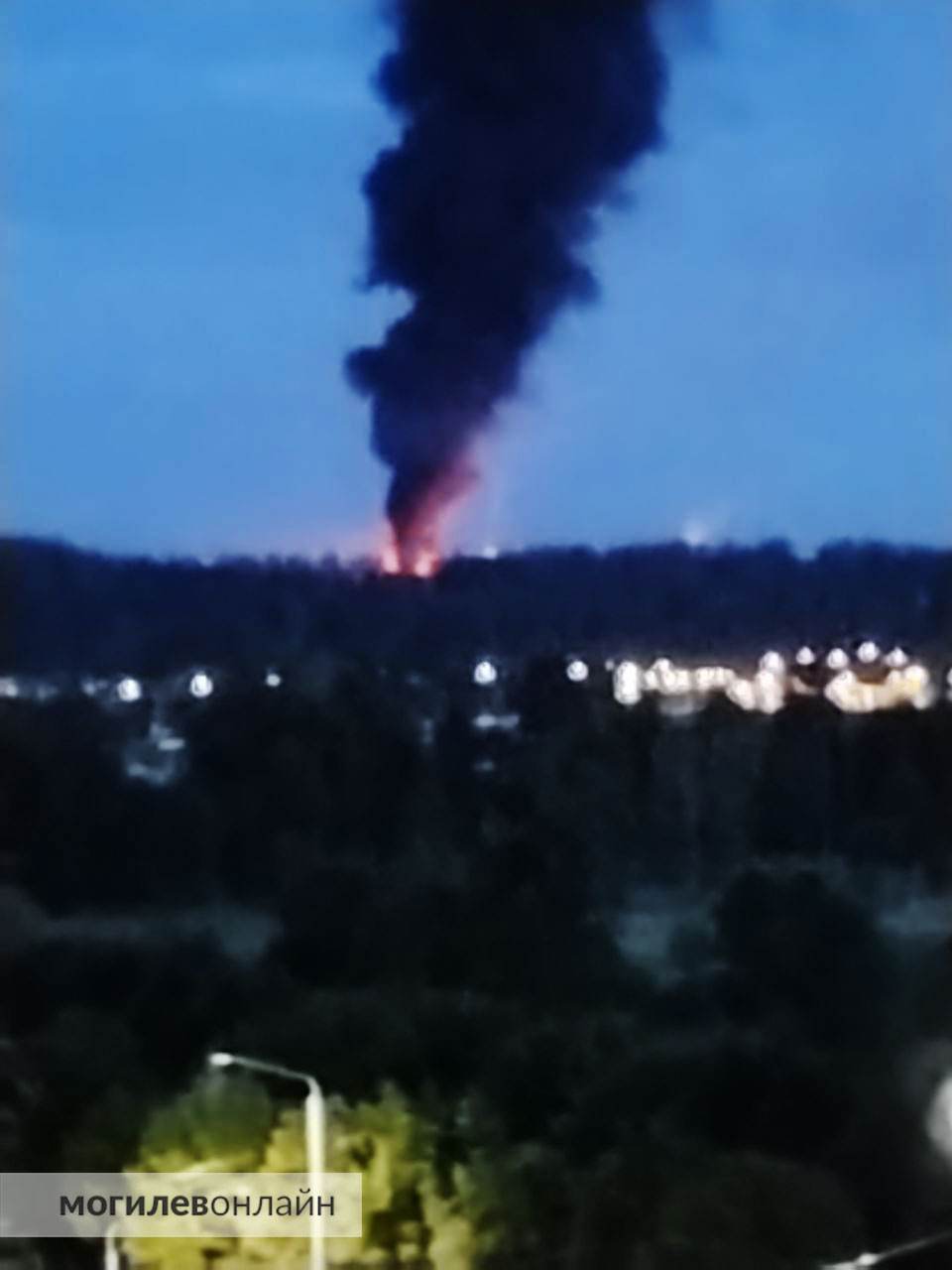 Вечерний пожар в Могилеве