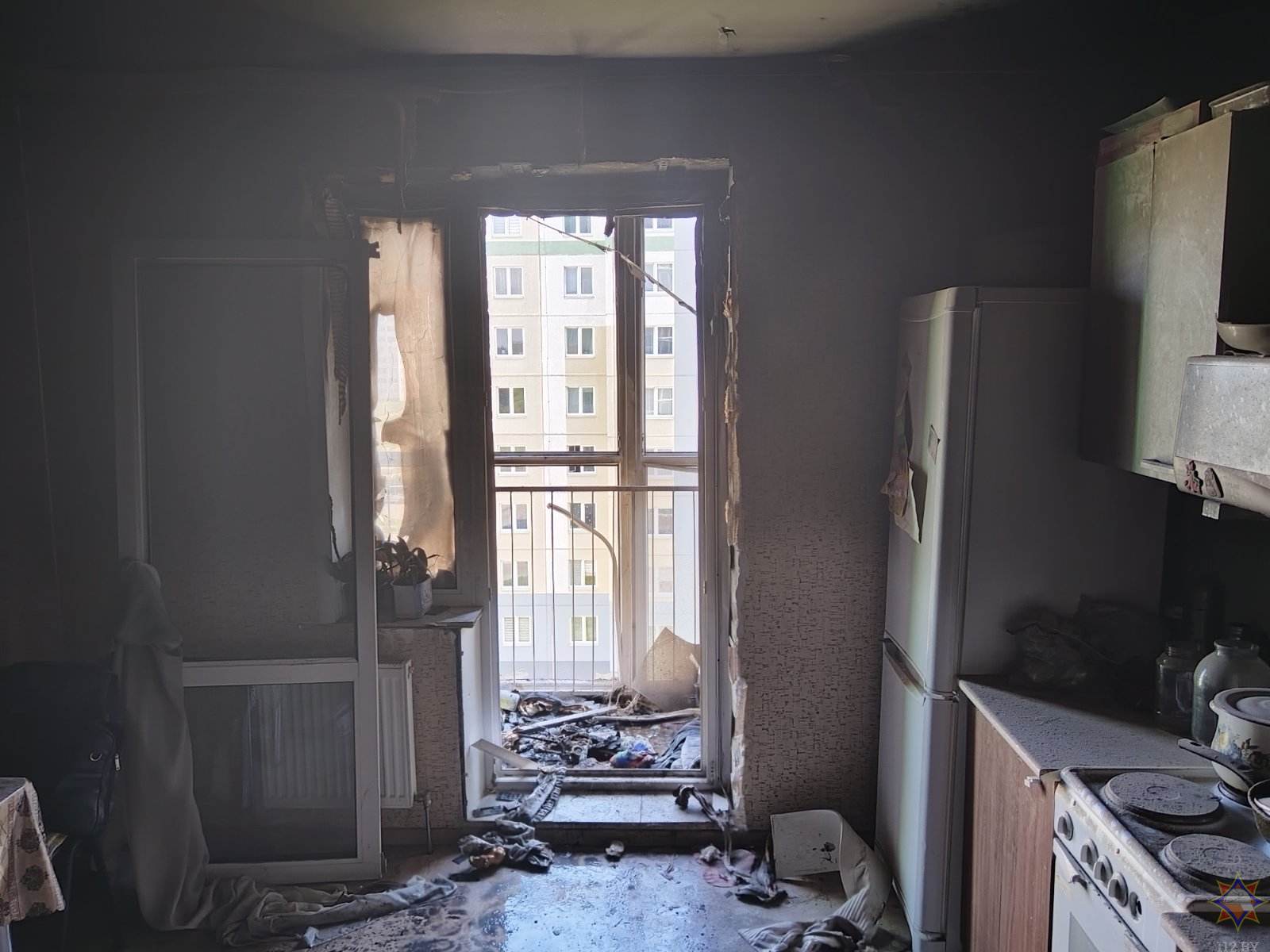 Пожар на улице Криулина в Могилеве