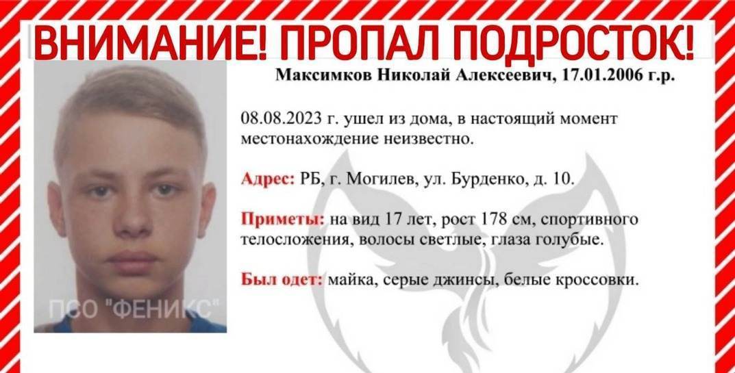 Помните, в Могилеве искали 17-летнего подростка? Его нашли спустя почти две недели