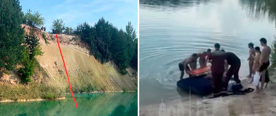 На «гродненских Мальдивах» случилось ЧП: парень прыгнул с карьера, но ударился спиной о него, так и не долетев до воды