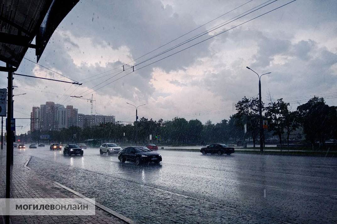 Взгляните, как атмосферно выглядит дождь после изнуряющей жары в Могилеве