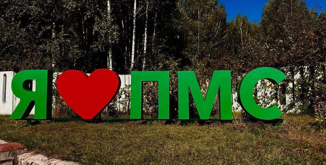 «Я люблю ПМС». В Ляховичах у госпредприятия установили композицию с весьма неоднозначной аббревиатурой