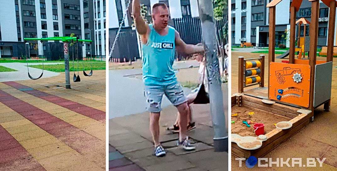 В Минске мужчина ударил ребенка ногой на детской площадке. Это попало на видео, но уже почти три месяца агрессора не могут найти