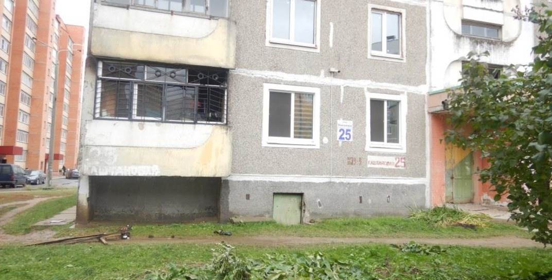 В Могилеве горел балкон в доме по улице Каштановой