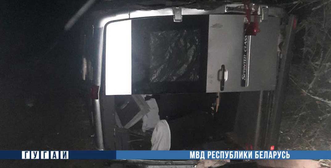 В Калинковичском районе маршрутка «Могилев-Мозырь» вылетела с трассы и опрокинулась. Семь человек пассажиров оказались в больнице