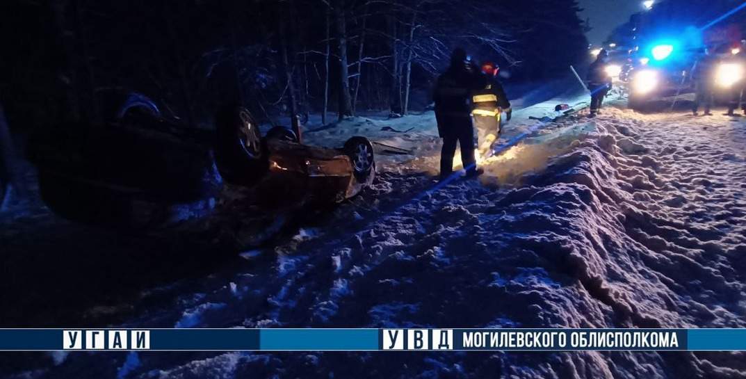 В Могилевском районе опрокинулся автомобиль — пострадала 24-летняя водитель
