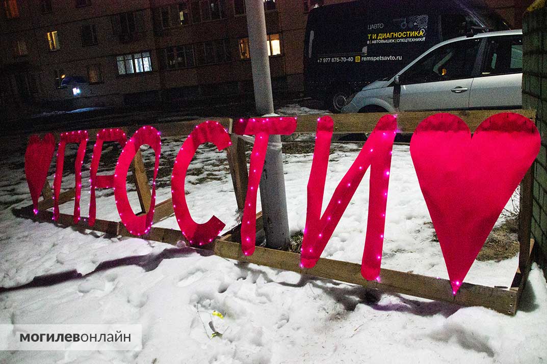 Инсталляция Прости в Могилеве