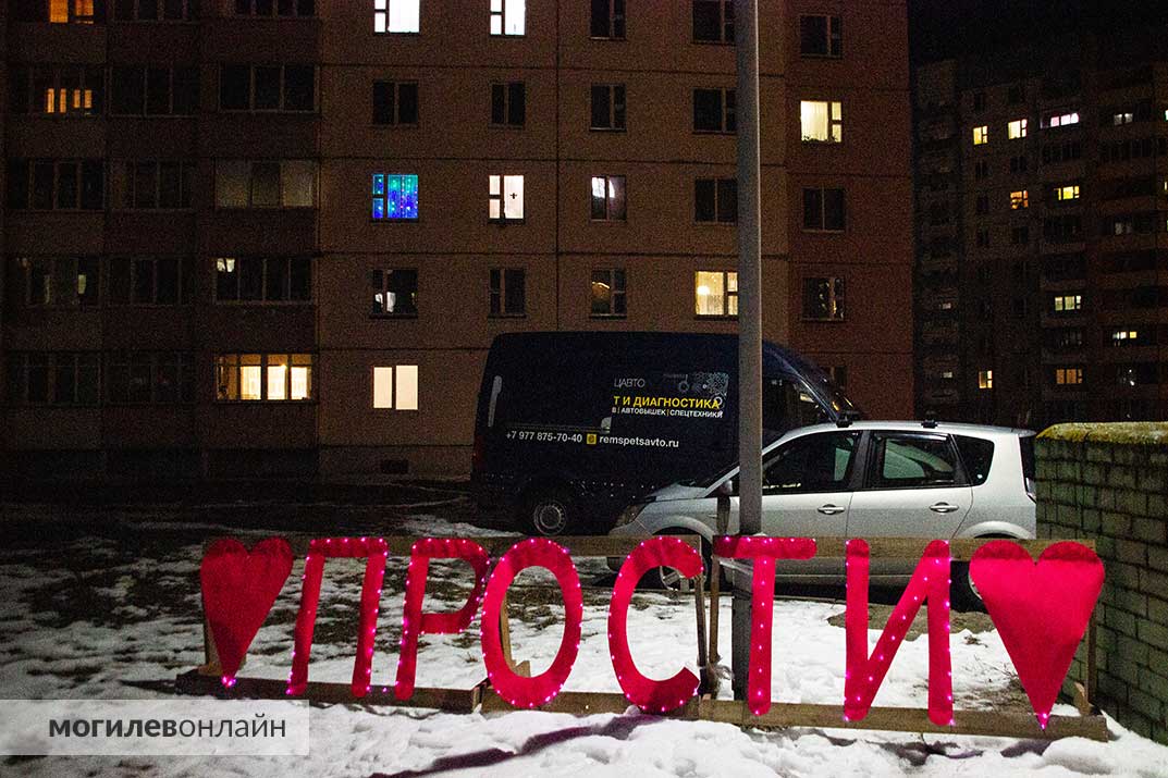 Инсталляция Прости в Могилеве