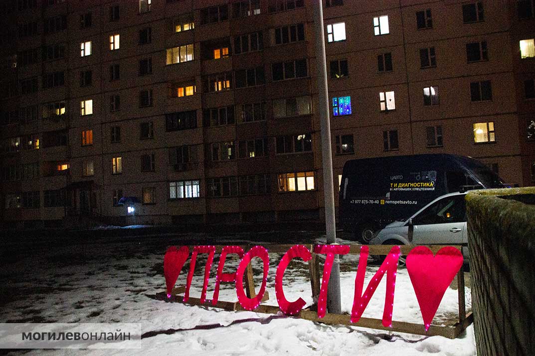 Инсталляция Прости в Могилеве