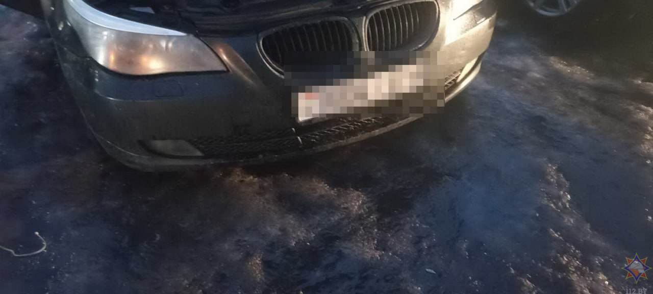 Сегодня утром в Могилеве горел BMW
