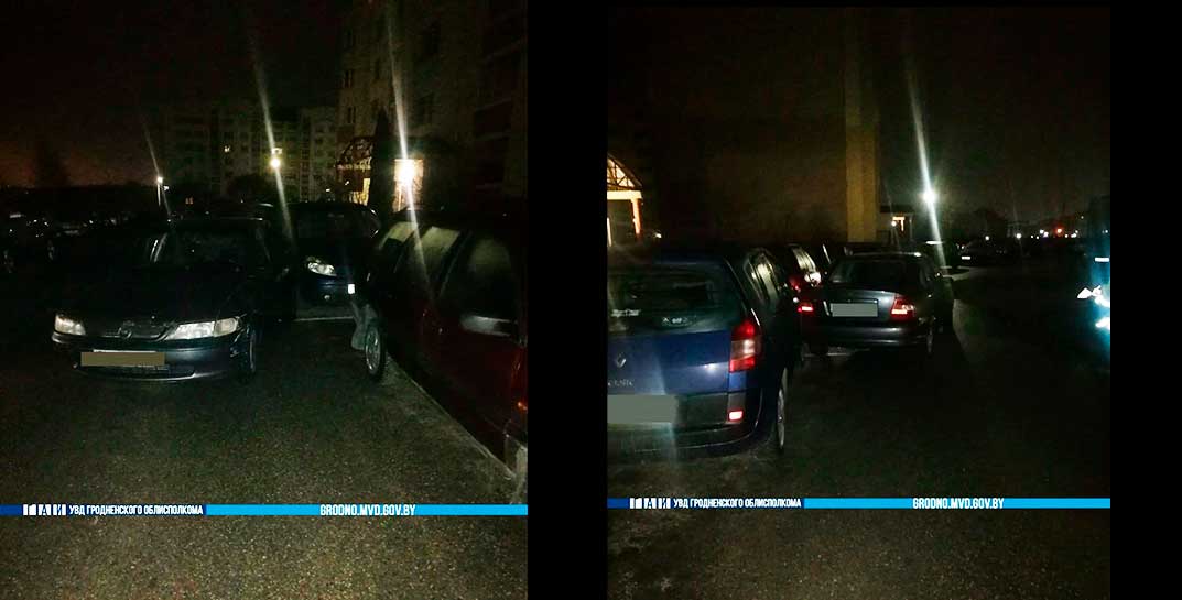 Шесть машин в хлам: пьяный житель Гродно неудачно припарковался во дворе