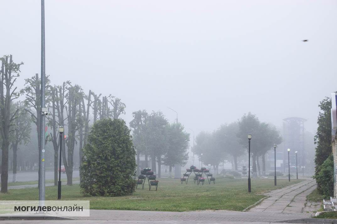 Густой туман в Могилеве