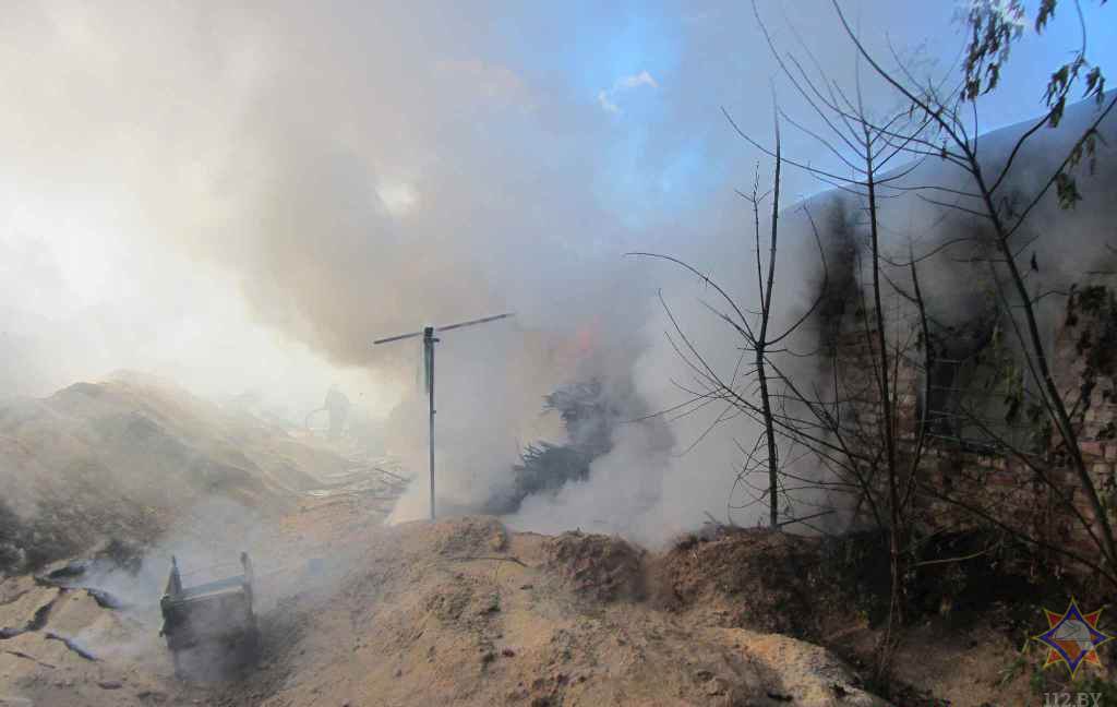 В Бобруйске горела пилорама