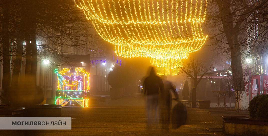 Как в сказочном лесу. Посмотрите на новогоднюю атмосферу в Комсомольском сквере в Могилеве