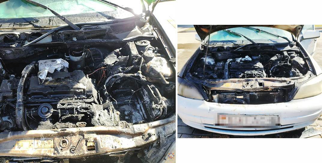 В Могилеве на улице Жемчужной горел Opel Astra