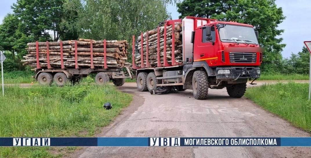 В Кличевском районе столкнулись груженый лесовоз и мопед