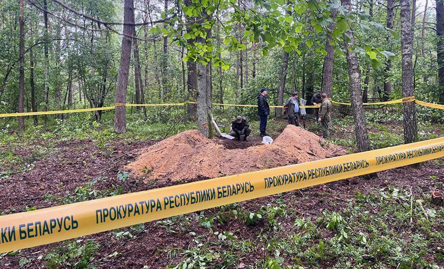 В лесу под Глуском нашли останки мужчины и его 11-летнего сына — их расстреляли фашисты в 1944-ом
