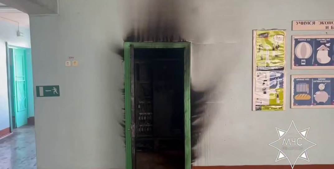 В Дрибинском районе горела школа