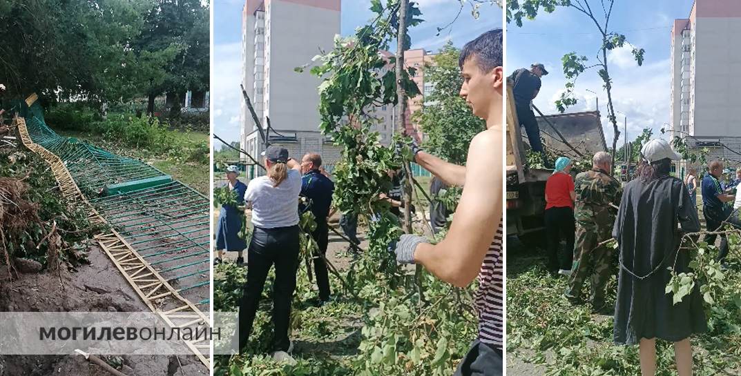 Могилев устраняет последствия урагана 10 июля — побывали в детском саду № 84, который сильно пострадал от стихии