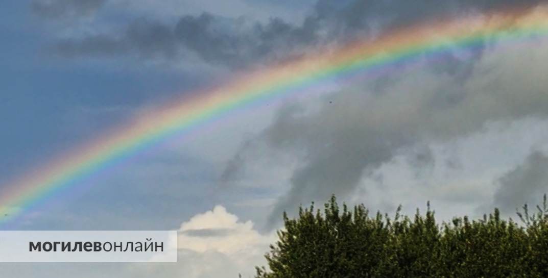 Посмотрите, какую сказочную радугу показывали в деревне Сидоровка Могилевского района после дождя