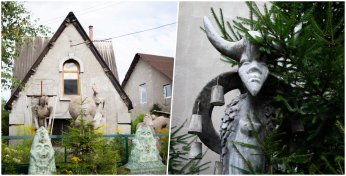 «Нормальные люди около забора делают клумбы, вазочки ставят, а я скульптуры» — Узнали, чем живет владелец самого загадочного дома в Могилеве