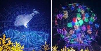 Посмотрите, какую подсветку сделали на гродненском колесе обозрения — можно «залипнуть»